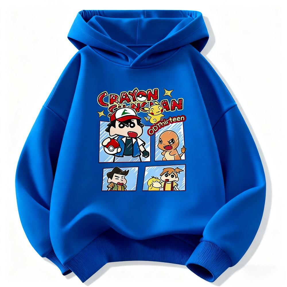 Детские худи Crayon Shin-chan, Одежда для мальчиков и девочек, Теплые и универсальные детские худи на осень и зиму