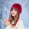 Women Autumn Winter Warm Thicken Ear Protector Hat Cold Velvet Outdoor Cycling Knitted Hats Sweet Cute Plush Hood Cap