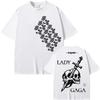 Skull T-Shirt 2025 NEW Summer Lady Gaga 's Same Style Tee-shirt High Quality 100%Cotton Round Neck Graphic Printing Camisetas