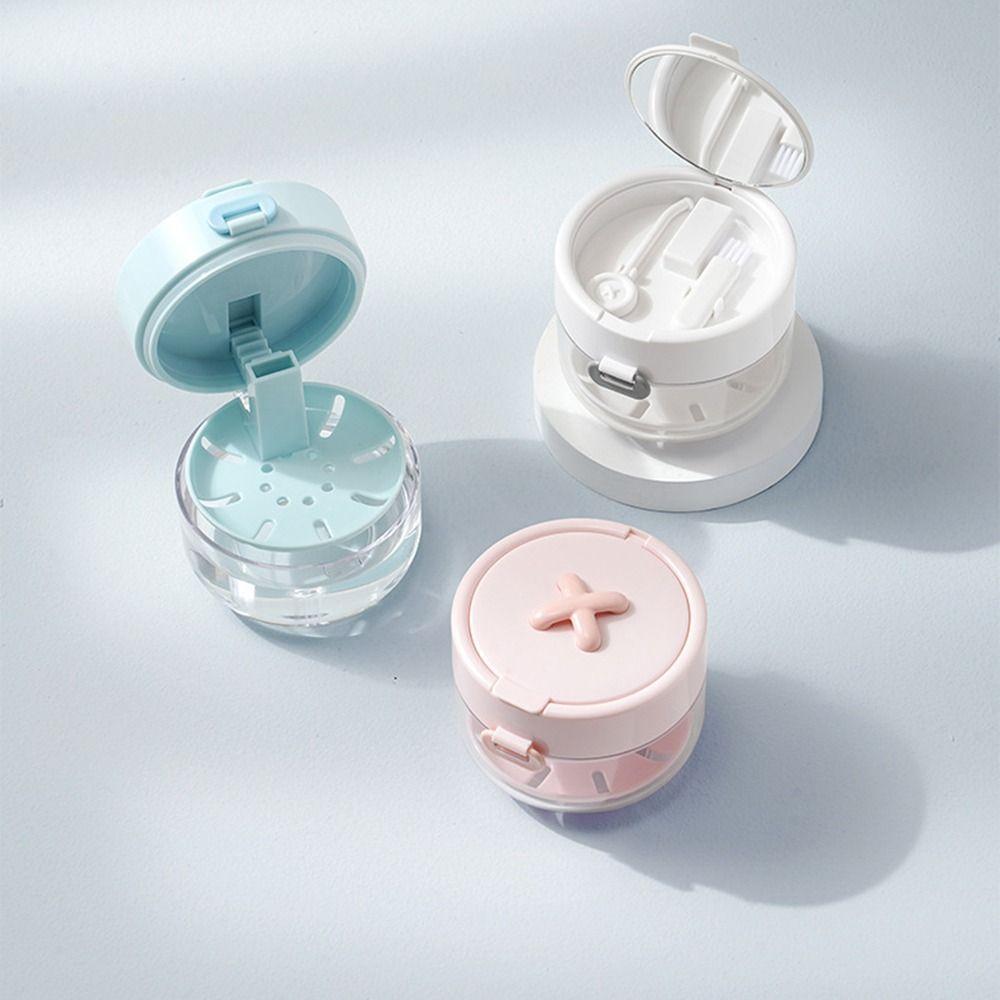 Drainable Design Denture Retainer Case Portable Denture Soak Cup For Invisible Aligners