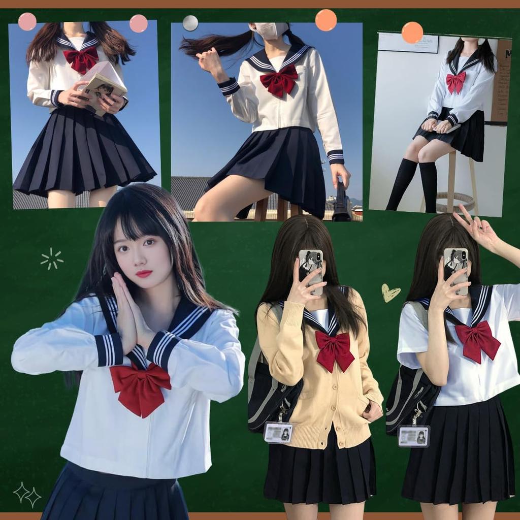 Sailor Authentic Full Set Black for High School Junior High School Student for Cosplay for Fancy Loose School Large Short Cosplay [BeLoved] Uniform,