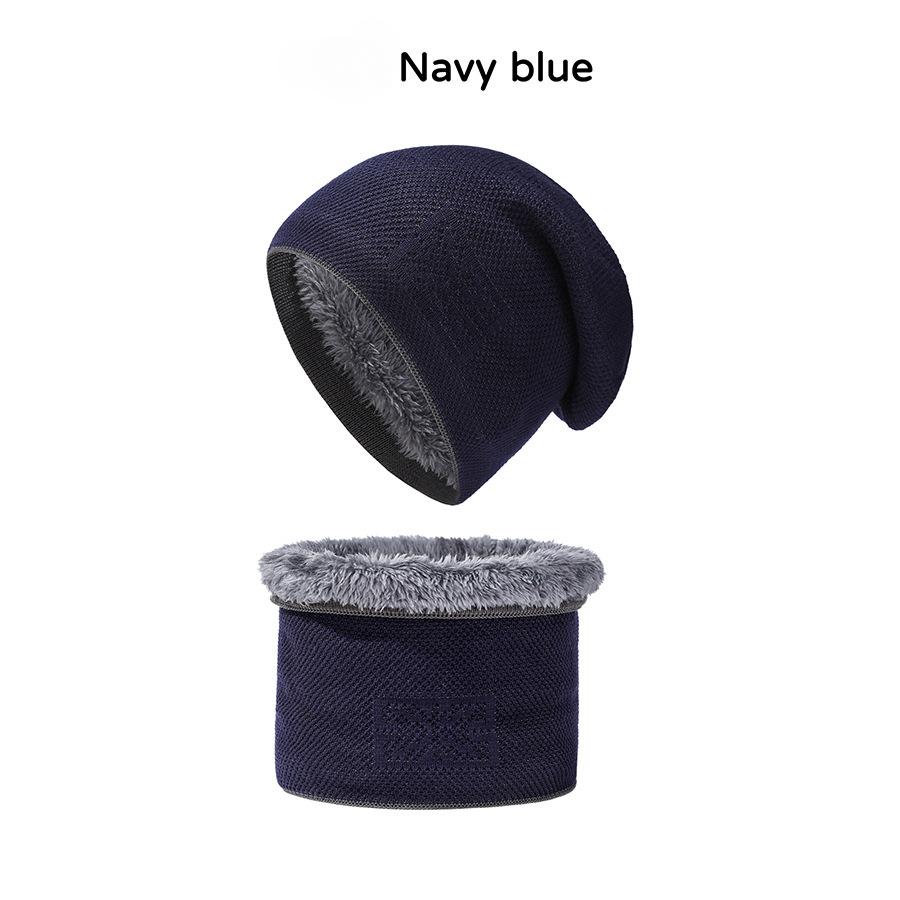 Мужской утепленный комплект из двух частей: вязаная флисовая шапка, шарф, ветрозащитная шапка-бини, осенне-зимний комплект из двух частей, защита ушей и шейный платок