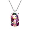 Tanjiro Nezuko Inosuke Zuhira Stainless Steel Color Printed Necklace Collection Holiday Gifts