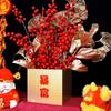 Spring Festival Decoration, Flower Arrangement, Blessing Bucket, Festive Ornaments, Fortune Fruit Activities, Decorative Flowers, Scene Arrangement