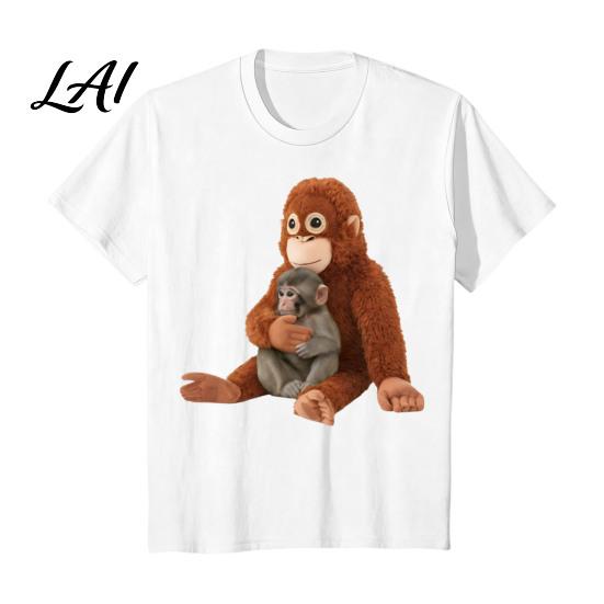 Men Monkey Punch T-Shirt Team Round Neck Short Sleeve Loose Fit Casual