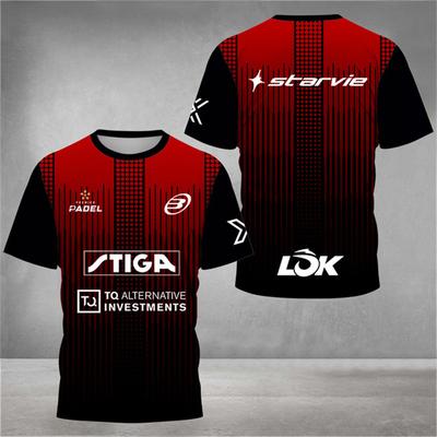 Стильная мужская футболка с 3D-принтом, джерси для паделя, дышащая, быстросохнущая, теннисная футболка с коротким рукавом, большой размер, спортивная одежда для фитнеса