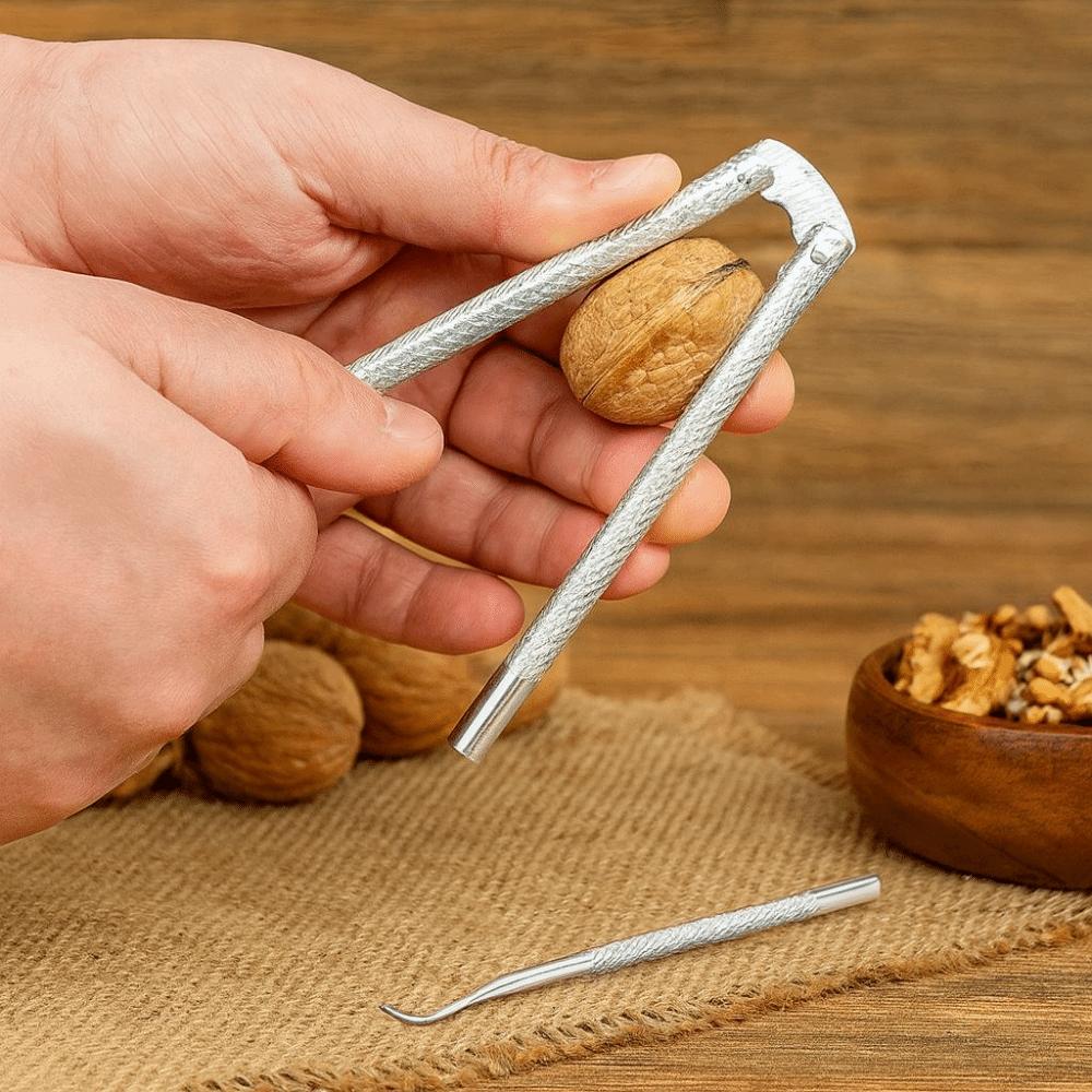 Easy Grip Multifunction Walnut Cracker Quick Crack Efficient Nut Sheller Stainless Steel Heavy Duty Pecan Sheller Home Use