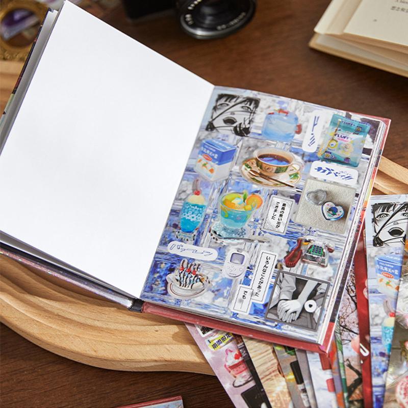 45 листов Винтажная книга декоративных стикеров для вырубки Каваий стикеры для ноутбука Скрапбукинг Креативные стикеры для DIY украшения Подарки