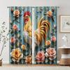 2 Pcs, Filtering Curtains (excluding Rods, Non-movable, Without Batteries) Rooster for Use In Bedrooms and Living Rooms