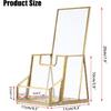 BTSKY Golden Glass Brochure Holder for 4" Wide Trifold Handouts, Countertop Pamphlet Holder Display Stand with Business Card Holder, Flyer Display