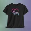 French Bulldog Heart Silhouette Ombre Tee, Dog Lover Apparel