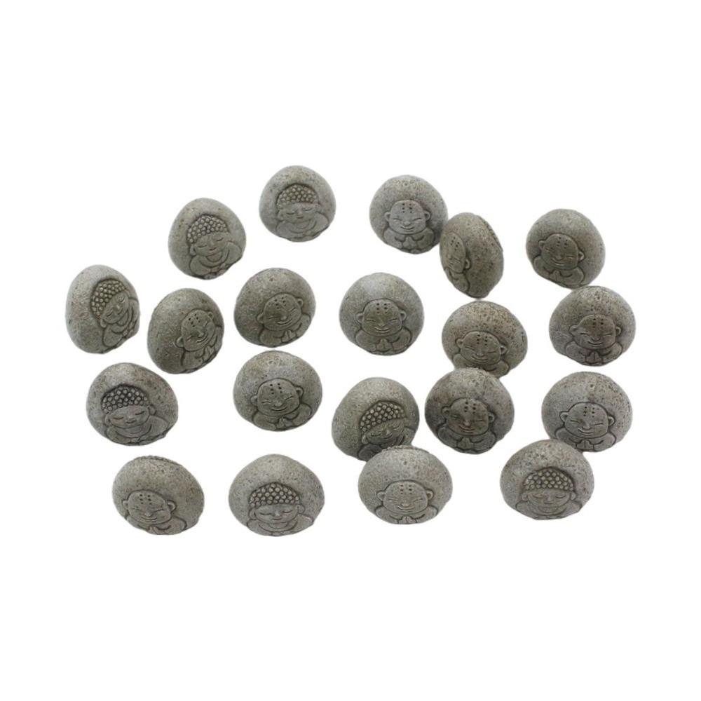 20 шт./комплект Ручная работа Статуя Будды Реалистичный Изысканный Цветочный Горшок Декор Мини-размер Прочный Брусчатка Столешница Дисплей