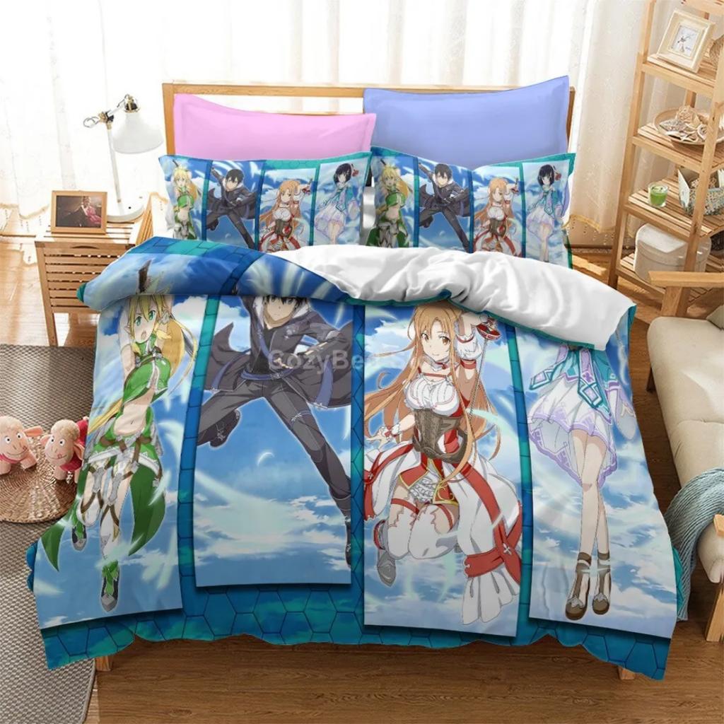 Sword Art Online Bedding Set 3D Duvet Cover Sets Bed Linen Twin Queen King Single Size Home Decor Fashion Kids Anime No Filler
