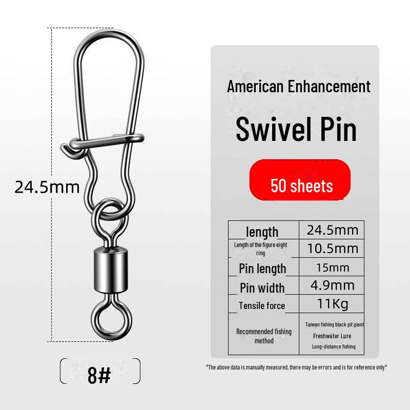 Lure Pin 8-Shaped Ring: American-Style Strong Tensile Fishing Connector.