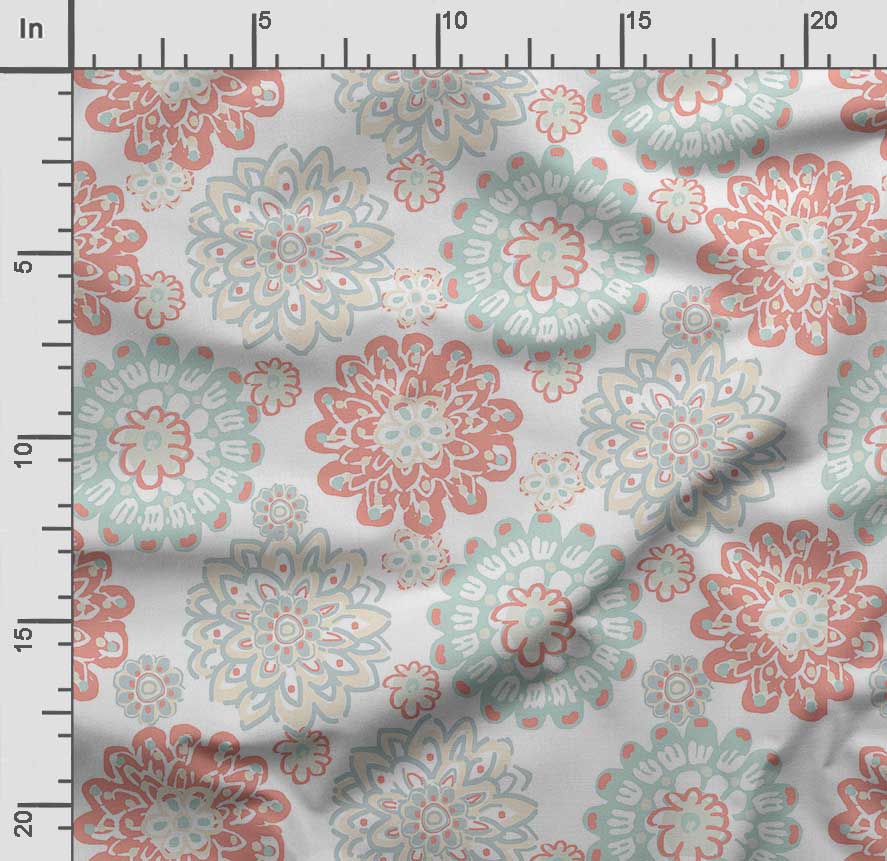 Soimoi Floral Print,  Cotton Cambric Quilting Fabric Sold by The Yard- 42 Inch Wide Medium Weight Cotton Fabric Sewing  Supplies