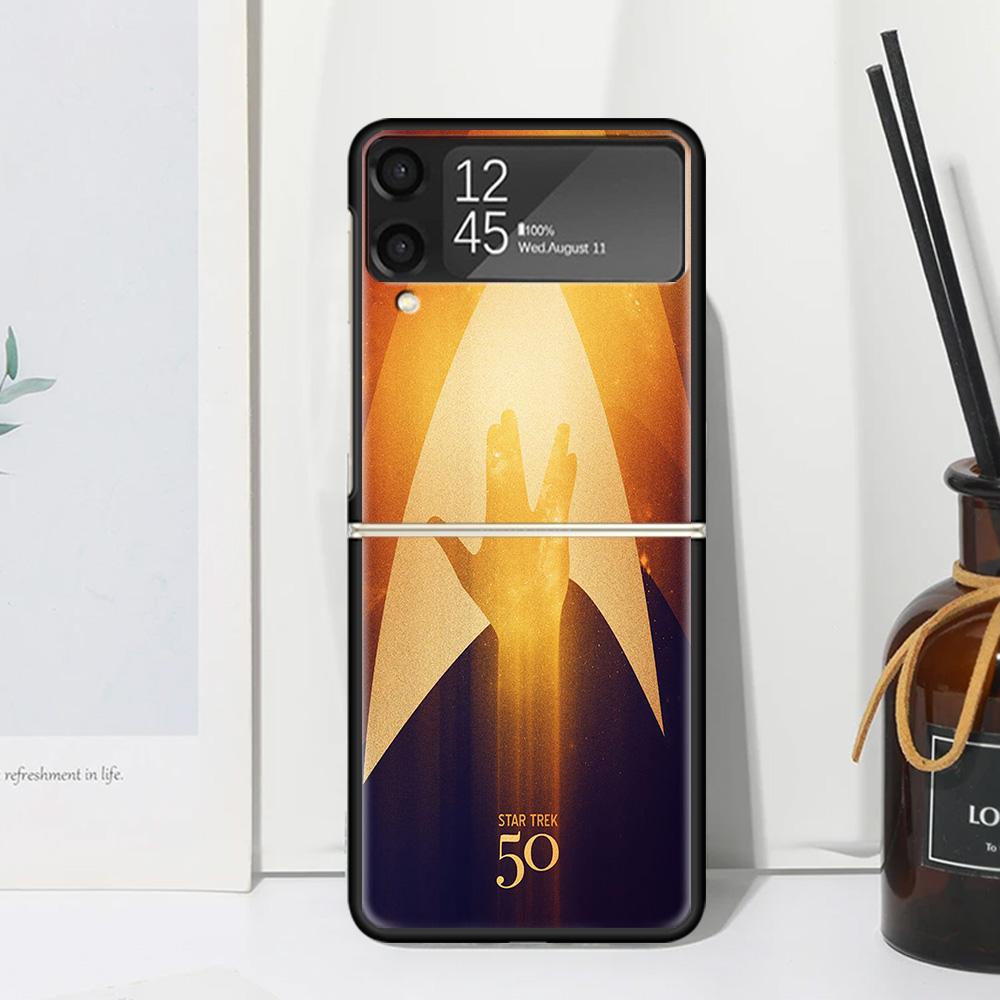 Чехол Star Movie T-Trek для телефона Samsung Galaxy Z Flip 7 6 5 4 3 5G Flip3 Flip4 Flip5 ZFlip6 ZFlip7 Черный Fundas Galaxy Z