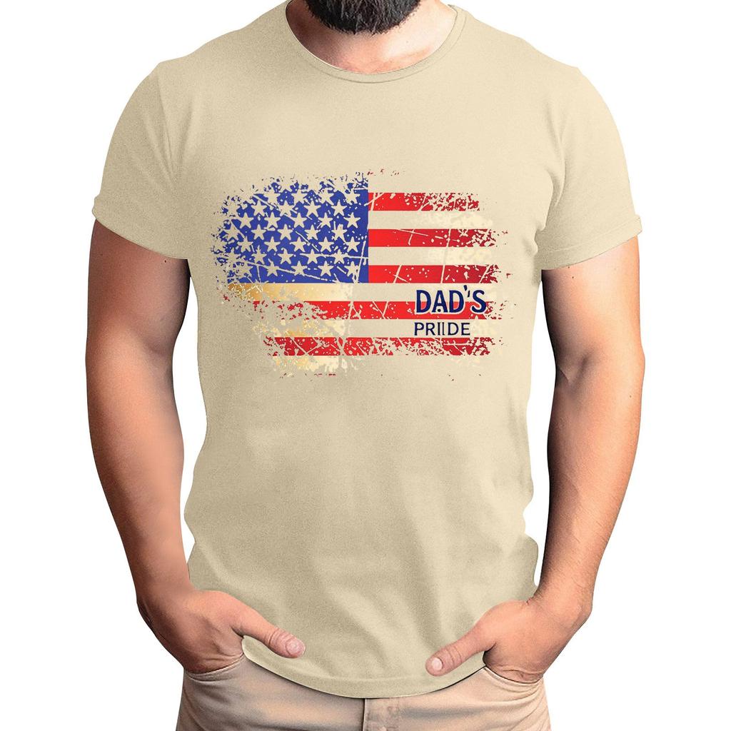 Мужская футболка с принтом флага ко Дню отца, мужской свободный повседневный топ с коротким рукавом