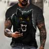 Beast Wolf 3d Black Printing Series New Summer Men's Short Sleeved Shirt Super Large Top Fashion Street Wear O Collar Men's Shir