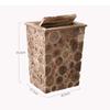 Wooden Trash Bin Living Room Chip Splicing Process Technology with Lid Paper Basket Decor Home Items
