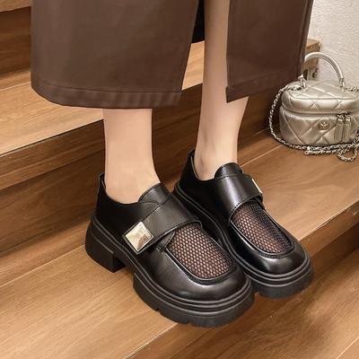 Женская обувь Мокасины из сетки Женские туфли на высоком каблуке Модные офисные и карьерные туфли-лодочки Женские туфли на платформе с круглым носком и квадратным каблуком