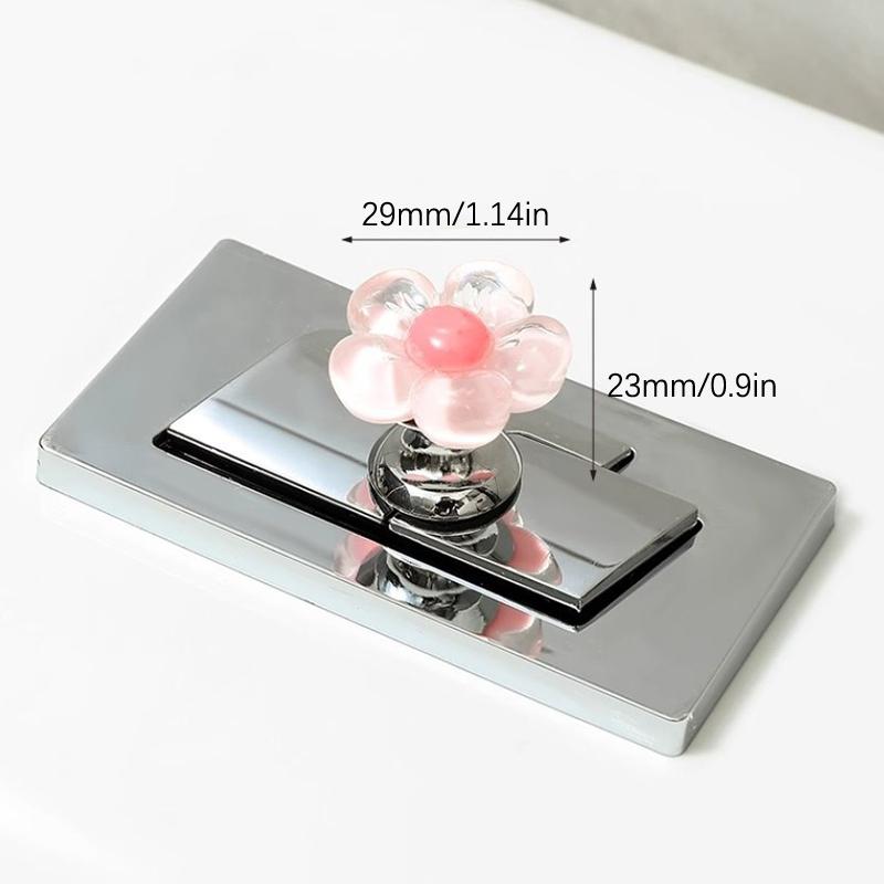 Flower Shape Self-Adhesive Toilet Press Button Nail Protector Toilet Presser Bathroom Decor Accessories Water Tank Drain Buttons
