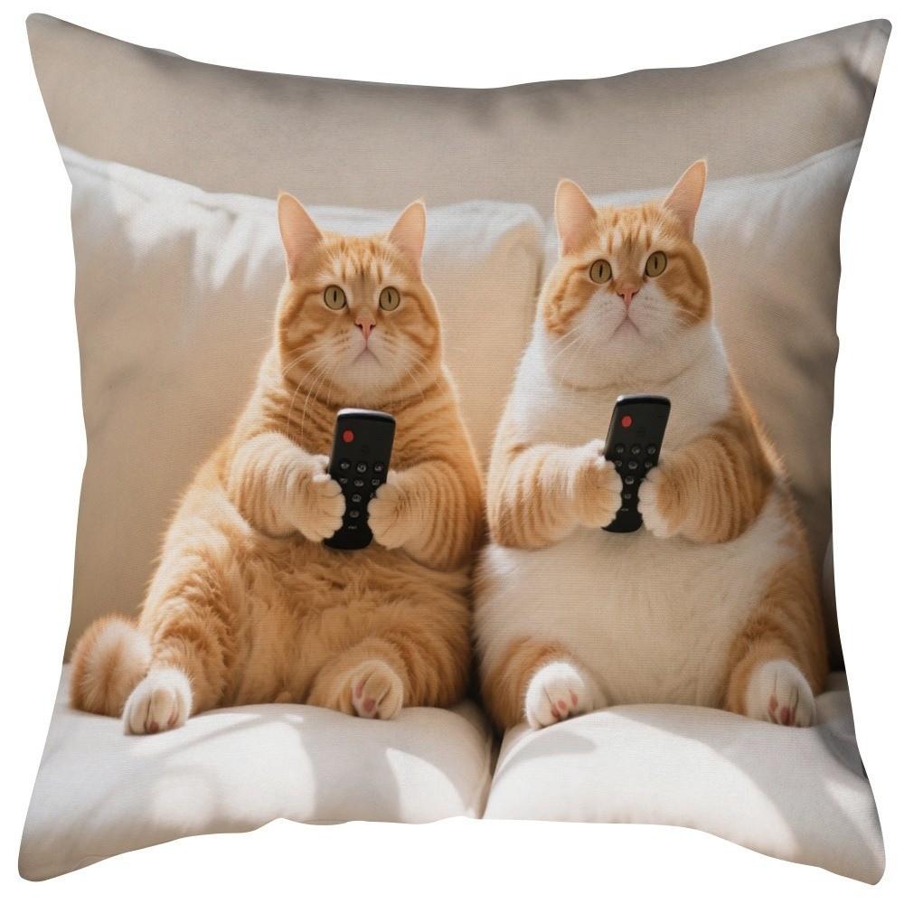 1 шт. Креативная наволочка с узором Милая декоративная подушка Креативная наволочка для подушки-кошки Домашний декор