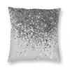 Soft Silver Gray Glitter Faux Glitter Square Pillowcase Polyester Linen Velvet Creative Zip Decor Pillow Case Room Cushion Cover