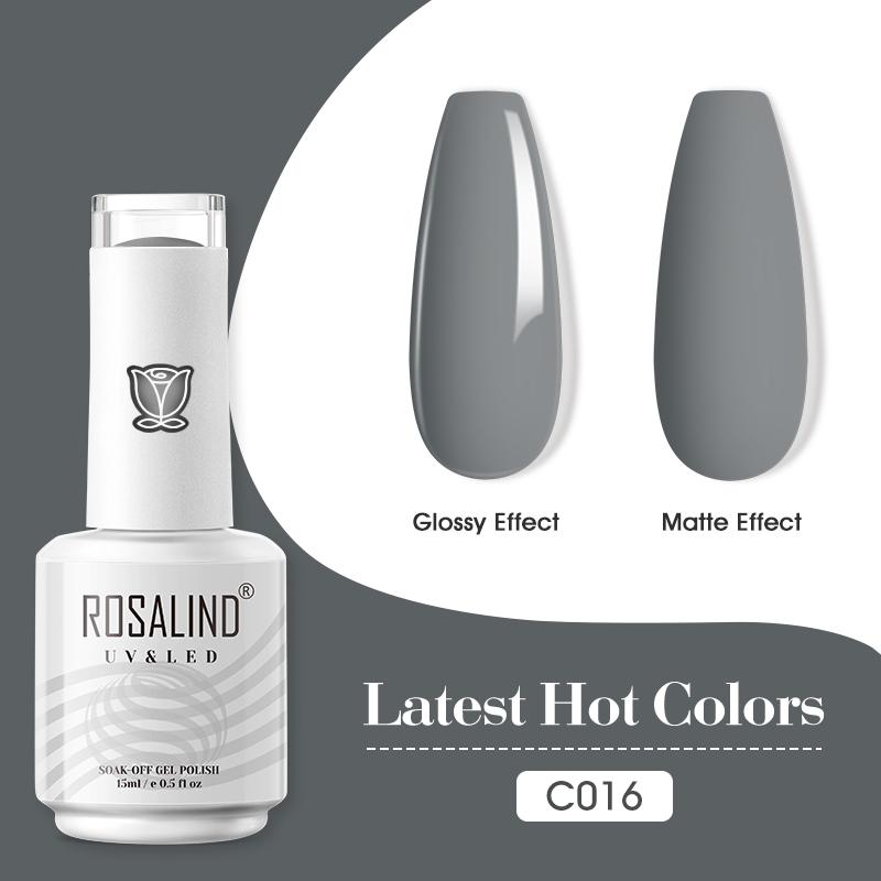 ROSALIND 15ml Shiny Stylish Gel Nail Polish Soak Off Pure Color LED/UV Lamp Nail Gel Bright For Nail Art Design 40 Colors
