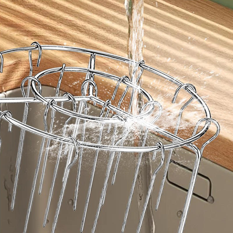 Кухонный вертикальный держатель для шампуров Круглая решетка для гриля аэрофритюрницы Съемная решетка для гриля Решетка для шашлыка со стальными шампурами