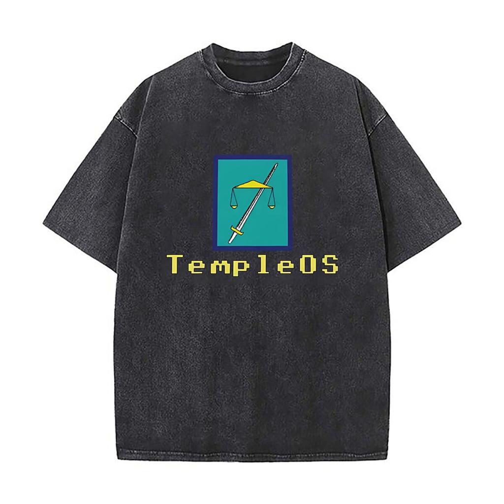 Мерч TempleOs Спорт Гольф Стиранные Винтажные Футболки Уличный Хип-Хоп Ретро Панк Футболка