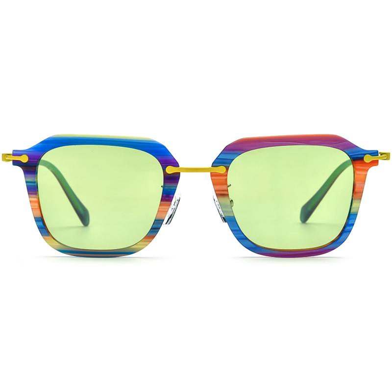 Borregls Colorful Acetate Titanium Sunglasses Men Brand Design Polarized Mirrored UV400 Sun Glasses Women Mirrored Shades 185843