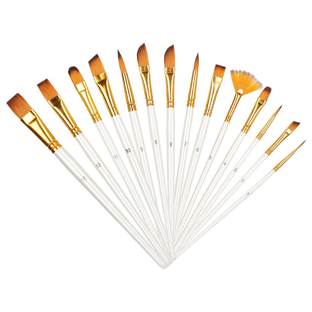 13 шт. кисти для художника, набор нейлоновых ручек, комбинированный жемчужно-белый стержень, инструмент для акварельной акриловой живописи