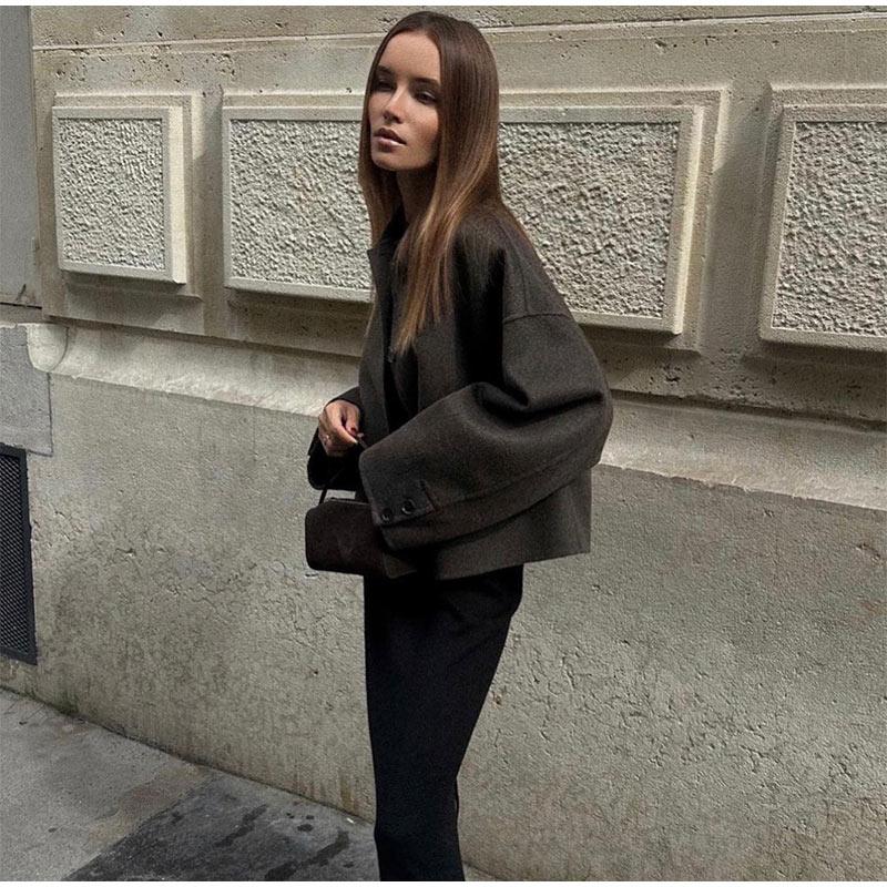 Укороченная куртка осень-зима для женщин, короткое пальто, твидовая куртка на молнии, укороченная демисезонная куртка для женщин, новинка в верхней одежде