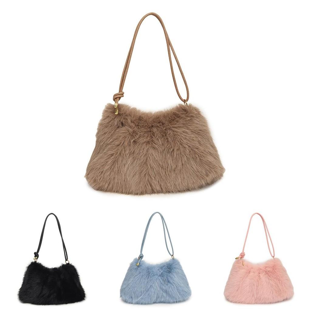Plush Faux Fur Tote Bag For Daily Use With Soft Texture And Stylish Design
