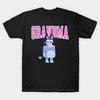 Мужская черная футболка с принтом Bluey Бабушка Без выреза Термотрансферный принт Хлопковая футболка