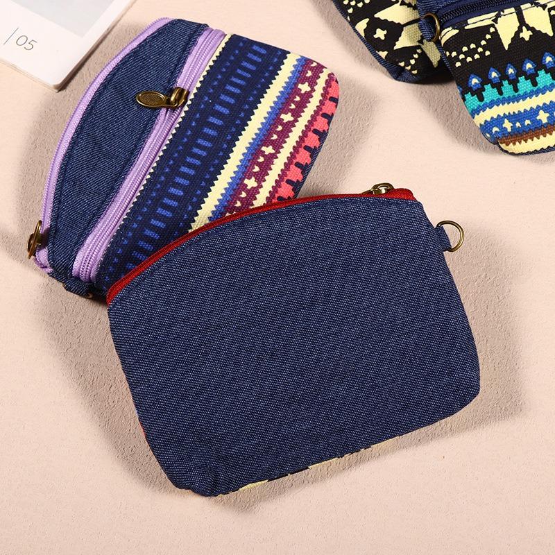Маленький кошелек для монет в стиле бохо, мини-кошелек, сумка для монет с цветочным принтом, водонепроницаемый, с застежкой-молнией, изысканный подарок для женщин и девочек