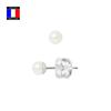Compagnie Générale Des Perles - Genuine Cultured Pearl Earrings 4-5 Mm 18 Cts White Gold Security System - Women's Jewelry