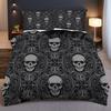Skeleton Flower Pattern Print Duvet Cover Halloween Gothic Style Bedding Set Pillowcase Soft Comfortable Polyester Quilt Cover