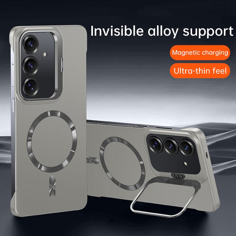 For Samsung S25 S25+S25E  S25Ultra Magnetic wireless charging phone case Bracket frameless Mobile cover  Shockproof Bumper Funda