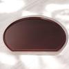 New Tray Tame Bisha Black with Vermilion Lacquerware Made in Japan J-kitchens 3-Shaku Half-Moon Double-Sided (Tray) / Red, 39cm, (ABS Resin),