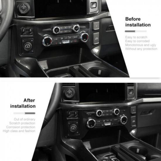 Black Console Dashboard climate control panel Bezel Cover Trim For Ford F150 21+