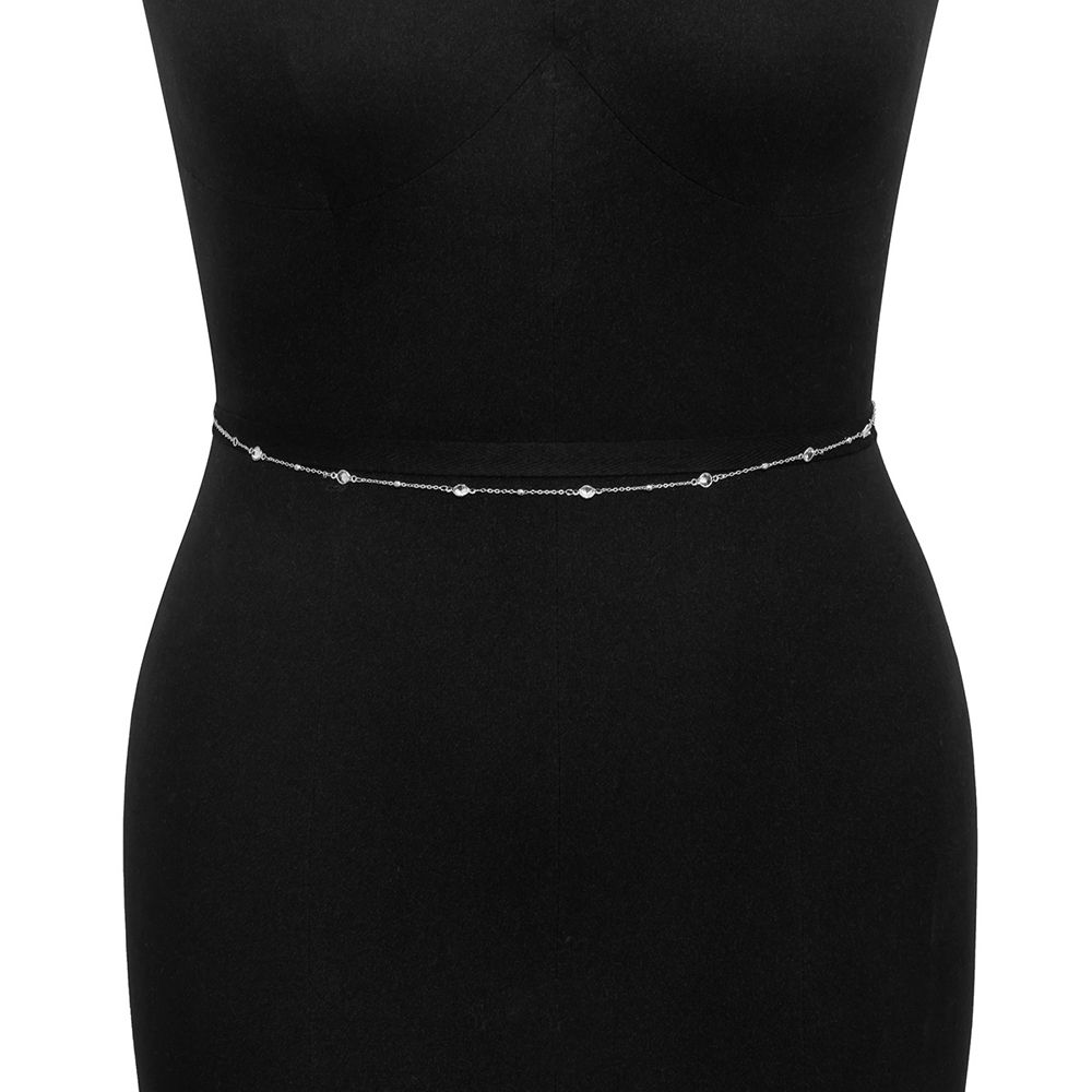 Retro Rhinestone Fashion Metal Simple Female Belt Sexy Waist Chain Korean Style Belt Dress Ornament