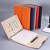 Набор кожаных блокнотов формата А5 с тремя сложенными листами и индивидуальным логотипом для ведения делового офисного дневника