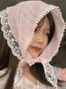 1 Pcs Fashion Pink Lace Flower Bandanas Hair Scarf For Women Girls Party Hair Accessories
