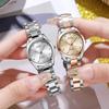 Retro Light Luxury Steel Band Watch, Chic Rhinestone, Elegant and Fashionable Quartz Watch, Temperament Disc Watch for Women