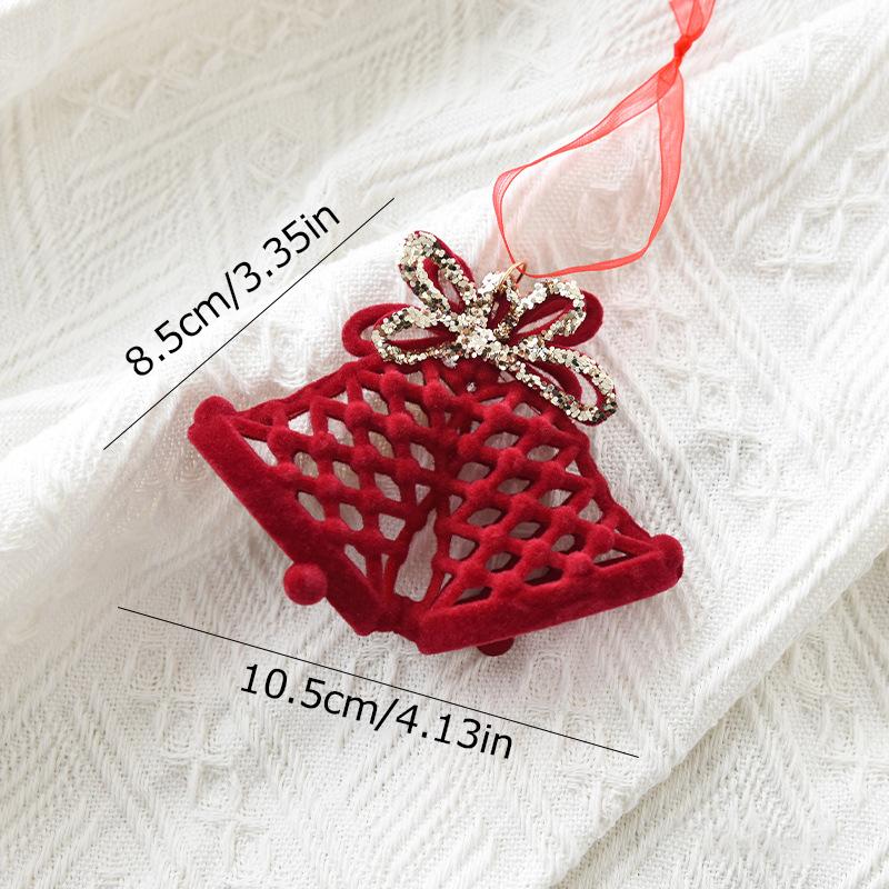 1/2pcs Elegant Christmas Velvet Pendant Red Plucked Deer Bell Pendant Plastic Home Decoration