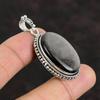 Серебряный блестящий обсидиановый кулон, оригинальный драгоценный камень, элегантное ювелирное изделие, кулон из стерлингового серебра 925 пробы, ручная работа, абсолютно новый кулон, подарки для нее
