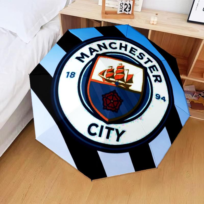1PC City Football Club Printed Umbrella Folding umbrella, automatic umbrella 8-Frame for Travel, camping Fan gifts Christmas Gifts