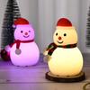 Yousheng Snowman Tap Light Cute Christmas Lamp Rechargeable Silicone Touch Bedside Light Snowman Mood Lighting for Christmas Tree
