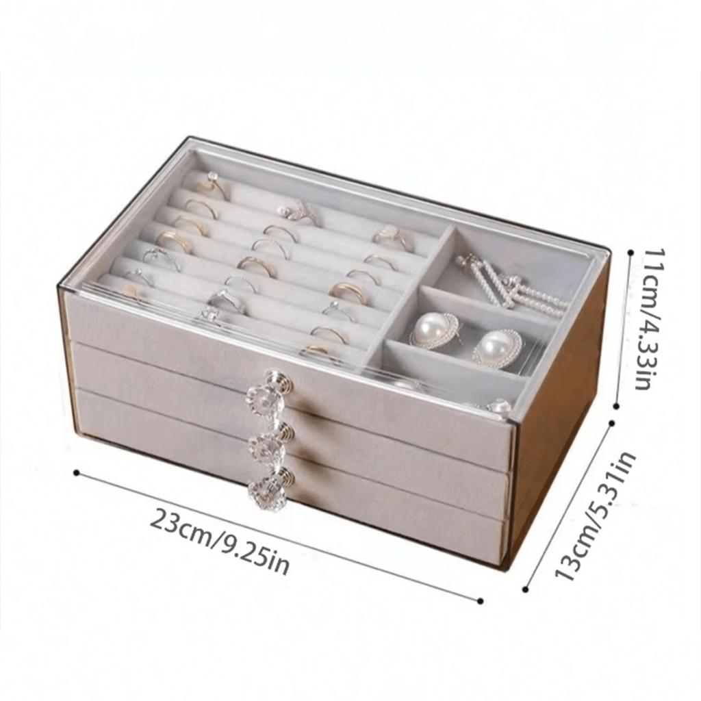 3-слойные коробки-органайзеры для украшений, с выдвижным ящиком-органайзером, бархатный органайзер для серег, коробки-держатели для серег-пусетов, колец